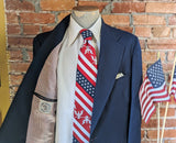 1970s Pure Wool Navy Blue Suit Jacket Men's Vintage 100% Wool Blazer / Sport Coat Sanford Sacks & Co. - Size 42 (LARGE)