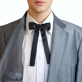 1 Vintage Men's Black Satin Western Bow Tie Mid Century Cowboy Style Colonel Sanders Bowtie Country Western Rockabilly Formal Necktie