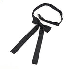 Vintage Black Satin Western Bow Tie Mid Century Cowboy Style Colonel Sanders Bowtie Country Western Rockabilly Formal Necktie