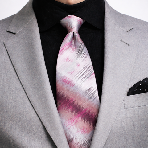 1960s Mod TOWNCRAFT Tie Mad Men Era Men's Mid Century Modern Vintage Pink & Gray Imported Acetate Necktie by Penneys