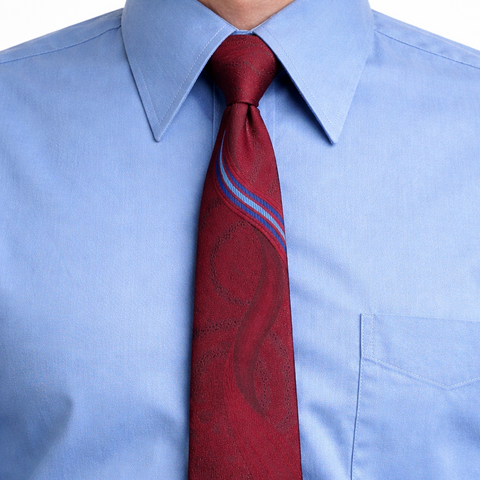 1980s Vintage Red Skinny Necktie Narrow Men's Vintage Tie with woven mod designs by RETRO