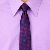 1980s Purple Skinny Tie Narrow Shiny Woven Men's Vintage 80s Necktie with abstract designs by elaan