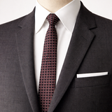 1950s Superba Tie Mad Men Era Mid Century Modern Skinny Black, Brown & White Men's Vintage Necktie with geometric dot design by SUPERBA