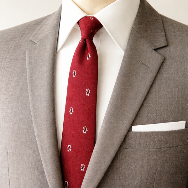 1950s-60s Skinny Red Paisley Tie Mad Men Era Mid Century Rust Red Paisley Narrow Men's Vintage Necktie