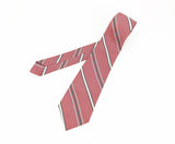 1950s Superba Tie Mad Men Era Mid Century Modern Skinny Red, Gray & White 100% Dacron Men's Vintage Necktie with diagonal stripes by SUPERBA
