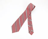 1950s Superba Tie Mad Men Era Mid Century Modern Skinny Red, Gray & White 100% Dacron Men's Vintage Necktie with diagonal stripes by SUPERBA
