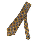 1960s Skinny Mod Necktie Mad Men Era Narrow Mid Century Modern Men's Vintage Gold & Blue Woven Tie Wemlon by Wembley
