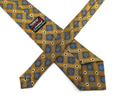 1960s Skinny Mod Necktie Mad Men Era Narrow Mid Century Modern Men's Vintage Gold & Blue Woven Tie Wemlon by Wembley
