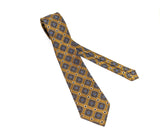 1960s Skinny Mod Necktie Mad Men Era Narrow Mid Century Modern Men's Vintage Gold & Blue Woven Tie Wemlon by Wembley