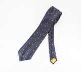 1960s-70s Mod ITALIAN Blue Polyester Tie Mad Men Era Skinny Narrow Mid Century Modern Men's Vintage Necktie Cravats by Tonino Firenze
