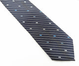 1960s-70s Mod ITALIAN Blue Polyester Tie Mad Men Era Skinny Narrow Mid Century Modern Men's Vintage Necktie Cravats by Tonino Firenze