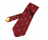 1970s Super Wide Duck Tie Men's Vintage Red Disco Era Necktie with Blue and White Flying Mallard Ducks Designs