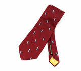 1970s Super Wide Duck Tie Men's Vintage Red Disco Era Necktie with Blue and White Flying Mallard Ducks Designs