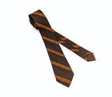 1950s-60s MOD Copper & Brown Skinny Tie Mid Century Woven Textured Narrow Men's Vintage Necktie