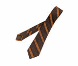1950s-60s MOD Copper & Brown Skinny Tie Mid Century Woven Textured Narrow Men's Vintage Necktie