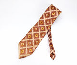 1940s Wide Necktie with Printed Foulard Square Designs Swing Era Super Wide Men's Vintage 100% Acetate Art Deco Necktie