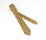 1960s Skinny Mod Necktie Mad Men Era Narrow Mid Century Modern Men's Vintage Gold & Blue Woven Tie 5th Avenue Cravat RESILIENT CONSTRUCTION