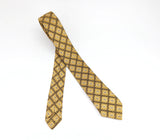 1960s Skinny Mod Necktie Mad Men Era Narrow Mid Century Modern Men's Vintage Gold & Blue Woven Tie 5th Avenue Cravat RESILIENT CONSTRUCTION