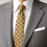 1950s Skinny Mod Necktie Mad Men Era Narrow Mid Century Modern Men's Vintage Gold & Blue Woven Tie 5th Avenue Cravat RESILIENT CONSTRUCTION