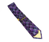 1990s Unworn COUNTESS MARA Tie Wide Men's Vintage Purple & Blue 100% SILK Necktie New with Tags