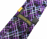 1990s Unworn COUNTESS MARA Tie Wide Men's Vintage Purple & Blue 100% SILK Necktie New with Tags