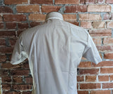 1960s Men's Unworn Fruit of The Loom Mad Men Era Vintage Polyester Blend Light Brown Short Sleeve Shirt by Fruit of the Loom - Size SMALL