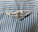 Vintage 1960s-70s Men's Pajamas 2 Piece Men's Blue & White Striped Pajama Top and Pants by Royal Knight - Size XL 46-48