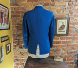 1950s King Louie Blue 3 Button Suit Jacket Vintage Mad Men Era MOD Men's Blazer / Sport Coat King Louie by Holiday - Size 38 (SMALL)