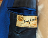 1950s King Louie Blue 3 Button Suit Jacket Vintage Mad Men Era MOD Men's Blazer / Sport Coat King Louie by Holiday - Size 38 (SMALL)