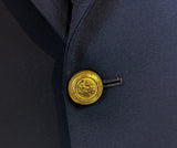 1970s Pure Wool Navy Blue Suit Jacket Men's Vintage 100% Wool Blazer / Sport Coat Sanford Sacks & Co. - Size 42 (LARGE)