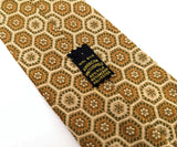 1960s-70s Mod Silk Blend Tie Mad Men Era Mid Century Modern Gold and Green Men's Vintage Silk & Polyester Necktie by American Macclesfield