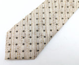 1970s JACQUES ESTIER Tie Men's Vintage Tan Brown Woven Textured Disco Era Necktie