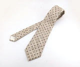 1970s JACQUES ESTIER Tie Men's Vintage Tan Brown Woven Textured Disco Era Necktie