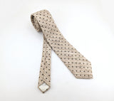 1970s JACQUES ESTIER Tie Men's Vintage Tan Brown Woven Textured Disco Era Necktie