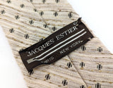 1970s JACQUES ESTIER Tie Men's Vintage Tan Brown Woven Textured Disco Era Necktie