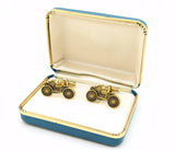1960s 10 Karat Gold Filled Antique Car Cufflinks Men's Mid Century Modern Vintage Automobile Cufflinks by CTO in Original Presentation Case