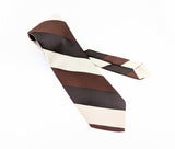 1970s Super Wide Brown Striped Tie Men's Vintage Disco Era Polyester Necktie by Brittania