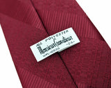 1970s Burgundy Red Necktie Men's Vintage Disco Era Wide Burgundy or Maroon Polyester Tie with Woven Diagonal Stripes by Monsieur Cravatieur