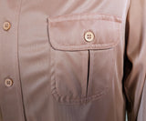 1970s Men's Polyester Disco Shirt Vintage Long Sleeve 100% Polyester Shirt by ADG - Size Men's MEDIUM