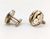 1960s DANTE Watch Gear Cufflinks Mad Men Era Men's Vintage Gold Tone Steampunk Cufflink Set by Dante