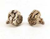 1960s DANTE Watch Gear Cufflinks Mad Men Era Men's Vintage Gold Tone Steampunk Cufflink Set by Dante