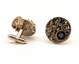 1960s DANTE Watch Gear Cufflinks Mad Men Era Men's Vintage Gold Tone Steampunk Cufflink Set by Dante