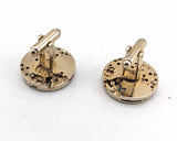 1960s DANTE Watch Gear Cufflinks Mad Men Era Men's Vintage Gold Tone Steampunk Cufflink Set by Dante