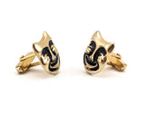 1960s Theatre Mask Cufflinks Mad Men Era Gold Tone Metal Cufflink Set with Thalia Comedy Masks by ANSON