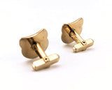 1960s Theatre Mask Cufflinks Mad Men Era Gold Tone Metal Cufflink Set with Thalia Comedy Masks by ANSON