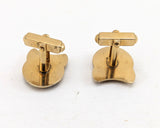 1960s Theatre Mask Cufflinks Mad Men Era Gold Tone Metal Cufflink Set with Thalia Comedy Masks by ANSON