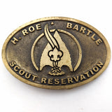 1980s Boy Scouts of America Belt Buckle Solid Brass Vintage Men's or Boy's Belt Buckle from H. Roe Bartle Scout Reservation