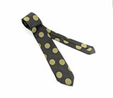 1950s Skinny Green Polka-Dot Tie Men's Vintage Narrow Mad Men Era Green & Black Sharkskin Necktie by Regal Marvess