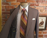 1970s Disco Era Brown Knit Polyester Suit Jacket Men's Vintage Blazer / Sport Coat by HAGGAR - Size 40 (MEDIUM)