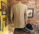 1970s Disco Era Tan Brown Knit Polyester Suit Jacket Men's Vintage Blazer / Sport Coat - Size 38 (MEDIUM)